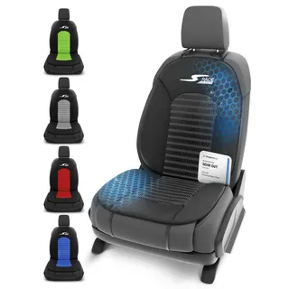 Walser Car Comfort Auto-Sitzauflage S-Race, Sitzkissen-PKW, Universal Sitzschoner, Vordersitze, Sitzunterlage- schwarz