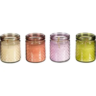 Mica Decorations Kerzen Citronella Braun Grün Lila Hellbraun Ø10 cm Farbsortiert