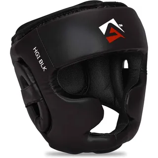 AQF Kopfschutz Boxen, Boxing Gesichtsschutz, MMA Kickboxen Kampfsport Helm, Muay Thai Schutzhelm, Box Training Headgear Schoner, Boxhelm Für Taekwondo, Sparring Karate, Schwarz Head Guard (XL)