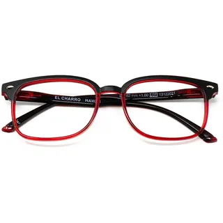CHARRO Lesebrille Hawaii Schwarz-Rot +2,00