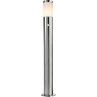 Aussen Stehleuchte Nova, mit Bewegungsmelder, Edelstahl, E27 max. 40W - Silber, Weiß