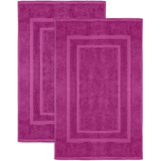 NatureMark 2er Pack Badvorleger Badematte | Premium Qualität | 100% Baumwolle | 50 x 80 cm | Duschvorleger Duschmatte Doppelpack | Farbe: Pink