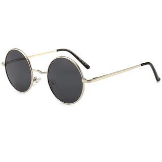 JoXiGo Sonnenbrille Herren Damen Polarisiert UV400, Runde Metall Rahme Klassische Retro Brille