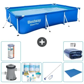 Bestway Steel Pro Rechteckig - 300x201x66 cm - 7-teilig S21571 - Blau