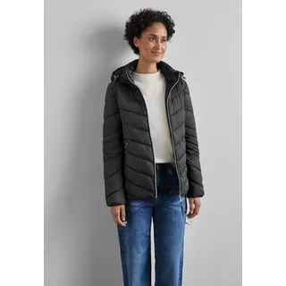 STREET ONE Damen A201969 Kurze Steppjacke, Black, 40