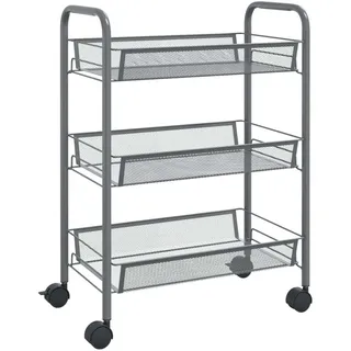 vidaXL Küchenwagen 3 Etagen Grau 46x26x64 cm Eisen - Grau
