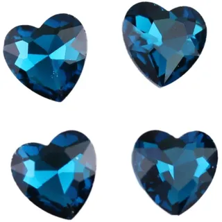 Blausky 20 Stück 14mm Herz Strasssteine,Glitzer Herzen Diaman Herz Edelstein aus Glas Streudeko Kristalle Herz Kristall Dekosteine Bunt Herz Diamanten für DIY Nagel Schmuck Vasenfüller,Pfauenblau