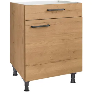 Nobilia Kochfeldumbauschrank , Eichefarben , Metall , 1 Fächer , 1 Schubladen , einzeln stellbar , 60x87x56 cm , Blauer Engel, Pefc, Goldenes M, Made in Germany, DGM-Klimapakt , Küchen, Küchenmöbel, Küchenschränke, Geräteumbauschränke