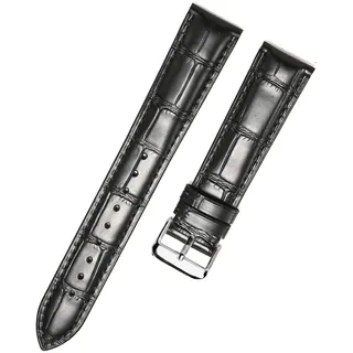 MUENShop Verlängertes Echtleder Krokodilleder Uhrenarmband XXL Schnellverschluss 18mm 19mm 20mm 21mm 22mm Armband