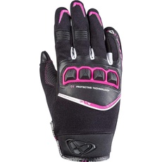 Ixon RS Run Lady Motorradhandschuhe, Schwarz/Weiß, Fuchsia, Größe M