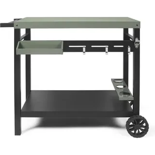 Plancha-Servierwagen LIVOO GS167V, 85x50 cm Arbeitsfläche, Stahlgestell, Grün/Schwarz - Grün, Schwarz