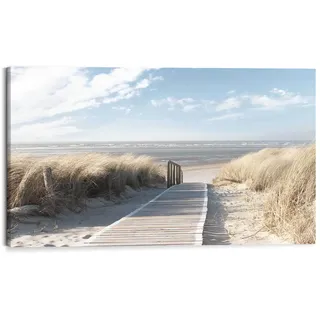 Kunstdruck REINDERS "Weg durch die Dünen", beige (farbe bild(er): beige), B:118cm H:70cm T:2cm, MDF, Bilder, Kunstdruck