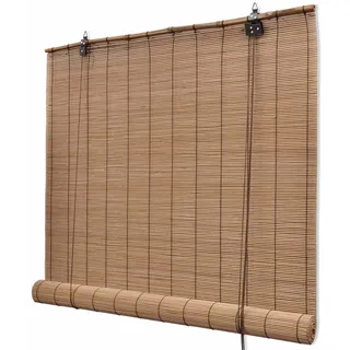 vidaXL Bambusrollo 80/160 cm Natur , Braun , Holz , Füllung: Bambus , Rechteckig , 80x160 cm , Heimtextilien, Vorhänge, Rollos
