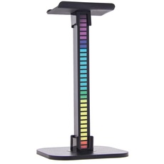 Xanlite Kopfhörerhalter mit digitaler RGB-LED-Lichtleiste, USB wiederaufladbar, 3 Stunden Laufzeit, Musiksynchronisierung, Display 12 Stück