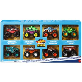 Hot Wheels JCW76 - Hot Wheels Monster Trucks Set aus 8 Die-Cast-Spielzeugtrucks mehrfarbig 1:64