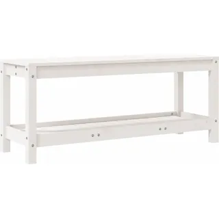 vidaXL Gartenbank Weiß 108x35x45 cm Massivholz Kiefer - Weiß