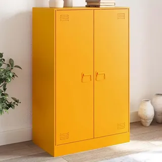 vidaXL Sideboard Senfgelb 67x39x107 cm Stahl - Gelb