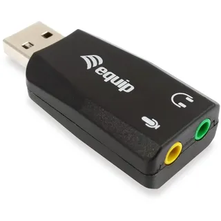 Equip USB-Soundadapter Soundkarte USB 2x3.5mm Stereo Mic-In Line-Out extern