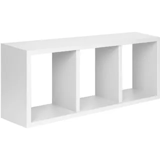 Homemania HOMSAN_001 Tristano Wandregal, Schlafzimmer, Büro-MDF, weiß, 70 x 30 x 15,5 cm