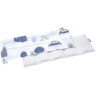 Medi Partners Kirschkernkissen Mikrowelle 60x20cm Körnerkissen groß Wärmekissen 800g 100% Baumwolle 5 kammern abnehmbarer Bezug - Kirschkernkissen nacken schulter Kältetherapie (Retro Cars)