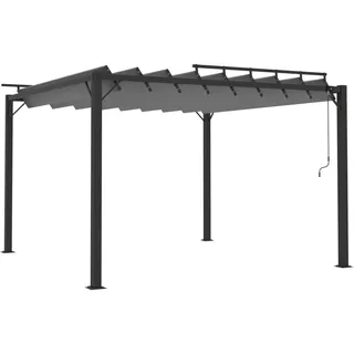 vidaXL Pergola mit Lamellendach 3x3 m Anthrazit Stoff und Aluminium - Grau