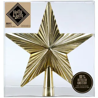 Holly & Jolly - Weihnachtsbaumspitze Stern Royal Gold, ca. 20 cm | Christbaumspitze aus Kunststoff, Stern, Weihnachtsbaumschmuck in Gold, glänzend, Weihnachtsdeko für Innen