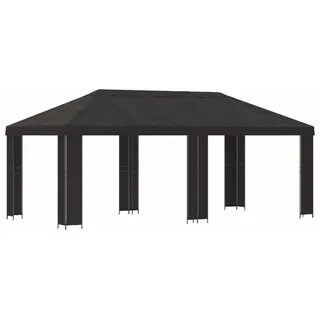 vidaXL Garten Pavillon 6 x 3 m Anthrazit Polyester und Stahl 190 - Grau