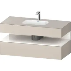 Duravit Qatego Einbauwaschtisch mit Konsolenwaschtischunterbau, 1200x550x600mm, Nische Weiß Hochglanz, QA4787022, Farbe: Taupe Matt