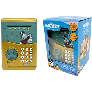 Lexibook JG150SC Elektronisches Sparschwein von Disney Scrooge, Sound-und Lichteffekte, 9 Musiktitel enthalten, blau/Gold, L