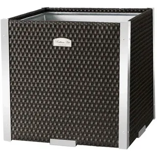 Pflanztopf Wilk Polyrattan Aluminium 46 x 46 x 46 cm braun aluminium