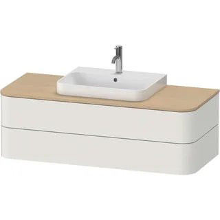 Duravit Happy D.2 Plus Konsolenwaschtischunterbau wandhängend, 1300x550 mm, 2 Schubkästen, für Aufsatzbecken, HP497203939, Farbe: Nordic Weiß Seidenmatt Lack