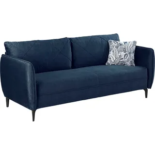 Jockenhöfer Sessel Novara Baumwolle/Polyester 201 x 85 x 100 cm Blau mit Kissen