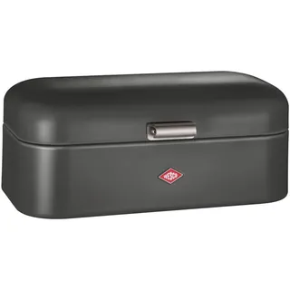 Wesco Grandy Brotkasten in der Farbe graphit matt, pulverbeschichtetes Stahlblech, Lüftungslöcher und stabiler Handgriff
