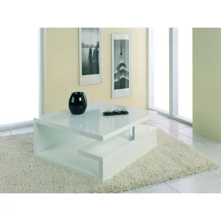 HAKU Couchtisch, weiß, MDF, Metall - Maße: B 90 x H 45 x T 90 cm, Style: Modern