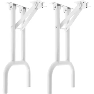 Natural Goods Berlin 2x Bierzeltgestell Metall Schwarz für Bierzeltgarnitur klappbar - Tischfüße, Bankfüße für Biertisch, Outdoor Bierbankgarnitur - Bankgestell 43 cm x 23 cm, Weiß - Weiß