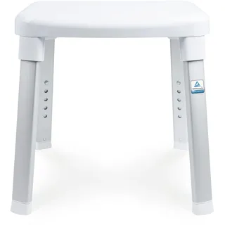 Weinberger Duschhocker Badstuhl | Höhenverstellbar | Anti-Rutsch | Belastbar bis 150 kg | Moderne Badezimmerhilfe für Senioren | Modell 43908 | Weiß