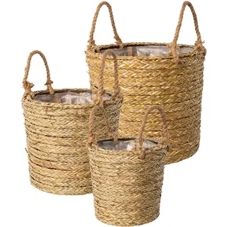 creativ home Aufbewahrungskorb Korb mit Henkel 30 x 30 x 30 cm beige