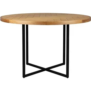 Dutchbone Esstisch CLASS EICHE mit Fischgrät Platte rund Ø 120 cm von DutchBone - Schwarz