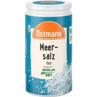Ostmann Gewürze - Meersalz fein | Salzstreuer zum Nachwürzen bei Tisch | Mit praktischem Streuaufsatz | 90 g in der Streudose
