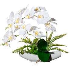 Bild Kunstorchidee »Orchidee Phalaenopsis in Keramikschale«, mit Real-Touch-Blüten, weiß