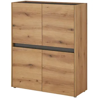 furn.design Highboard Center 100 x 120 x 40 cm grau / beige