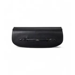 Polo Ralph Lauren für Damen. 428971315001 Bellport Leder-Clutch mit Klappe schwarz (OSFA), Lässig