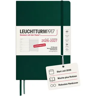 leuchtturm1917 gmbh, am spakenberg 45, 21502 geesthacht, kontakt@leuchtturm1917.com Wochenkalender 2027 A5 Forest Green