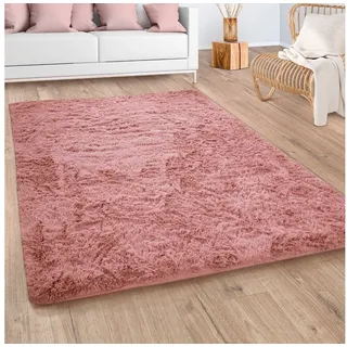 Paco Home Hochflor-Teppich »Silky 591«, rechteckig, 37 mm Höhe, Uni-Farben, besonders weich und kuschelig, Kundenliebling, lila