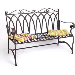Garten-Bank ROMA Metallbank Sitz-Bank Eisen Bank 2-Sitzer Garten-Möbel Nostalgie - Braun