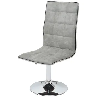 Mendler 2er-Set Esszimmerstuhl HWC-C41, Stuhl Küchenstuhl, höhenverstellbar drehbar, Stoff/Textil FSC® ~ vintage betongrau