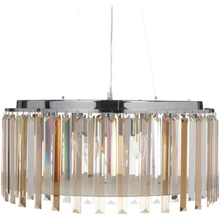 BELIANI Kronleuchter Chromeisen Deckenlampe mit Glaskristallen Beleuchtung glamour Stil Wohnzimmer Esszimmer - Silber