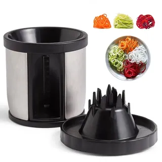 Gemüsehobel Edelstahl Verstellbar,Spiralschneider Gemüse Edelstahl Klein,Spiralschneider Gemüse, Zoodle Maker Zucchini Spaghetti,Für Gemüsespaghetti, Zucchini, Karotten,Kartoffeln, Möhren, Zwiebeln
