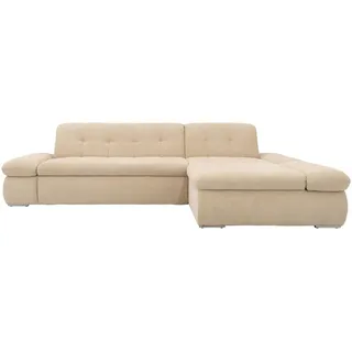 Mid.you Ecksofa , Beige , Metall , Uni , L-Form , 300x172 cm , Made in Eu , Schlafen auf Sitzhöhe, Rücken echt , Wohnzimmer, Sofas & Couches, Wohnlandschaften, Ecksofas