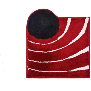 Grund Badteppich , Rot , Textil , Wellen , rechteckig , 60x60 cm , Oeko-Tex® Standard 100, Made in Europe , rutschfest , Heimtextilien, Badtextilien, Badematten